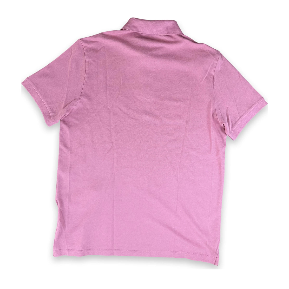 A light pink short-sleeve polo shirt shown from the back, laid flat against a white background.