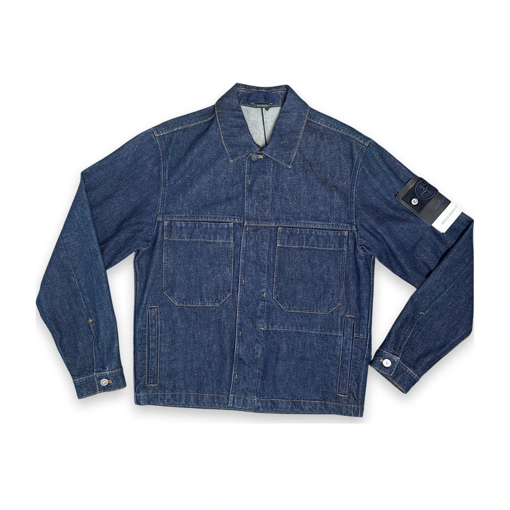 Denim jacket with a compass badge Stone Island