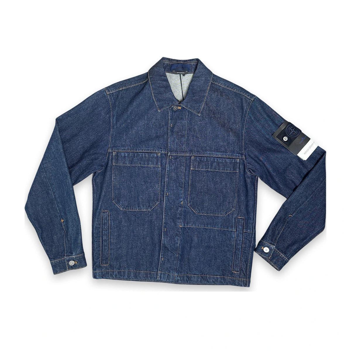 Denim jacket with a compass badge Stone Island